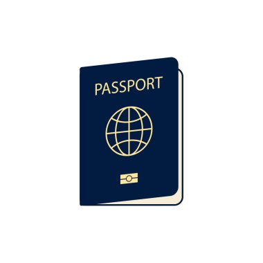 Pasaport, düz arkaplan, vektör şeklinde izole edildi