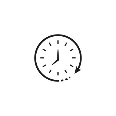 zaman, ok izole simgesi, saat, zaman simgesi, saat simgesi çizimi