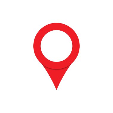 düğme konum haritası düz simgesi, vektör tasarım illüstrasyonu. Harita İşaretleyici