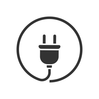 Modern tarzda soket elektrik ikonu. Düz tasarım izole