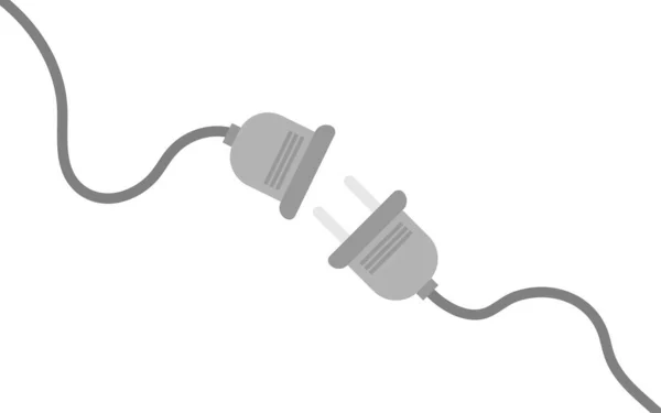 Cable Toma Corriente Mala Conexión Ilustración Vectores Estilo Plano — Vector de stock