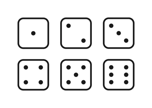 Dobbelstenen voor spel, ogen illustratie, geïsoleerde pictogrammen set vector — Stockvector