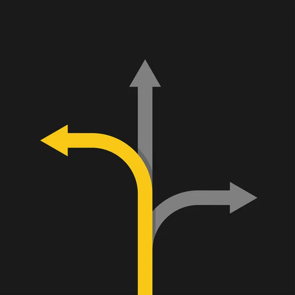 矢印の概念競争真っ白な背景暗い背景フラットベクトル図 — ストックベクタ