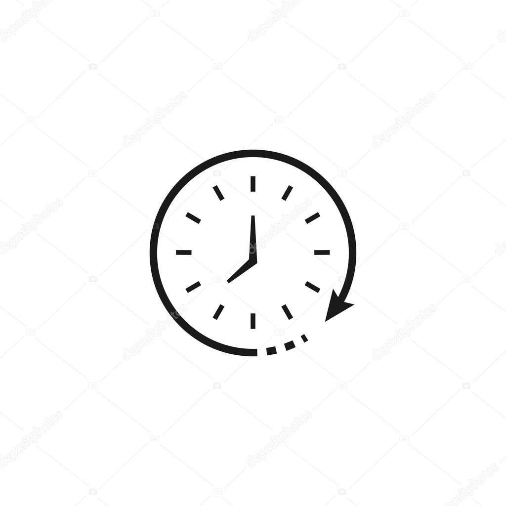 Modern illustration with time, arrow isolated icon, watch, time icon, clock icon vector illustration