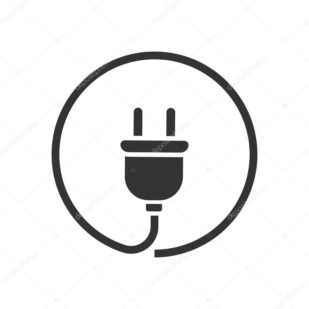 Socket electricity icon in modern style. Flat design isolated