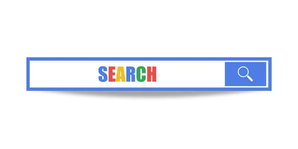 Современная Плоская Поисковая Строка Синей Иконкой Поиска Web Вектор — стоковый вектор