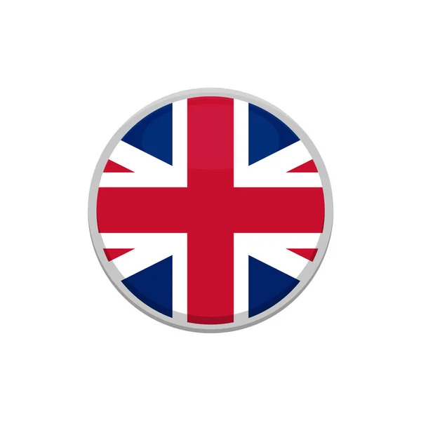 United Kingdom Flag Vector Official Flag Button Icon Isolated Vector — Stock Vector