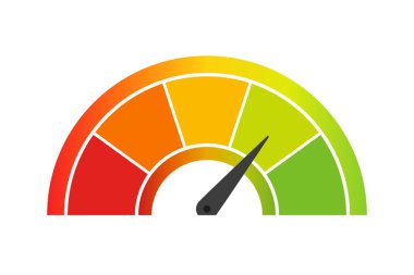Hızı beyaz arkaplanda soyut biçiminde ölçeklendir. Vektör hız göstergesi