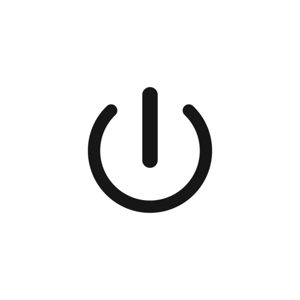 Black Shutdown Icon Light Background Power Vector Icon — Stock Vector