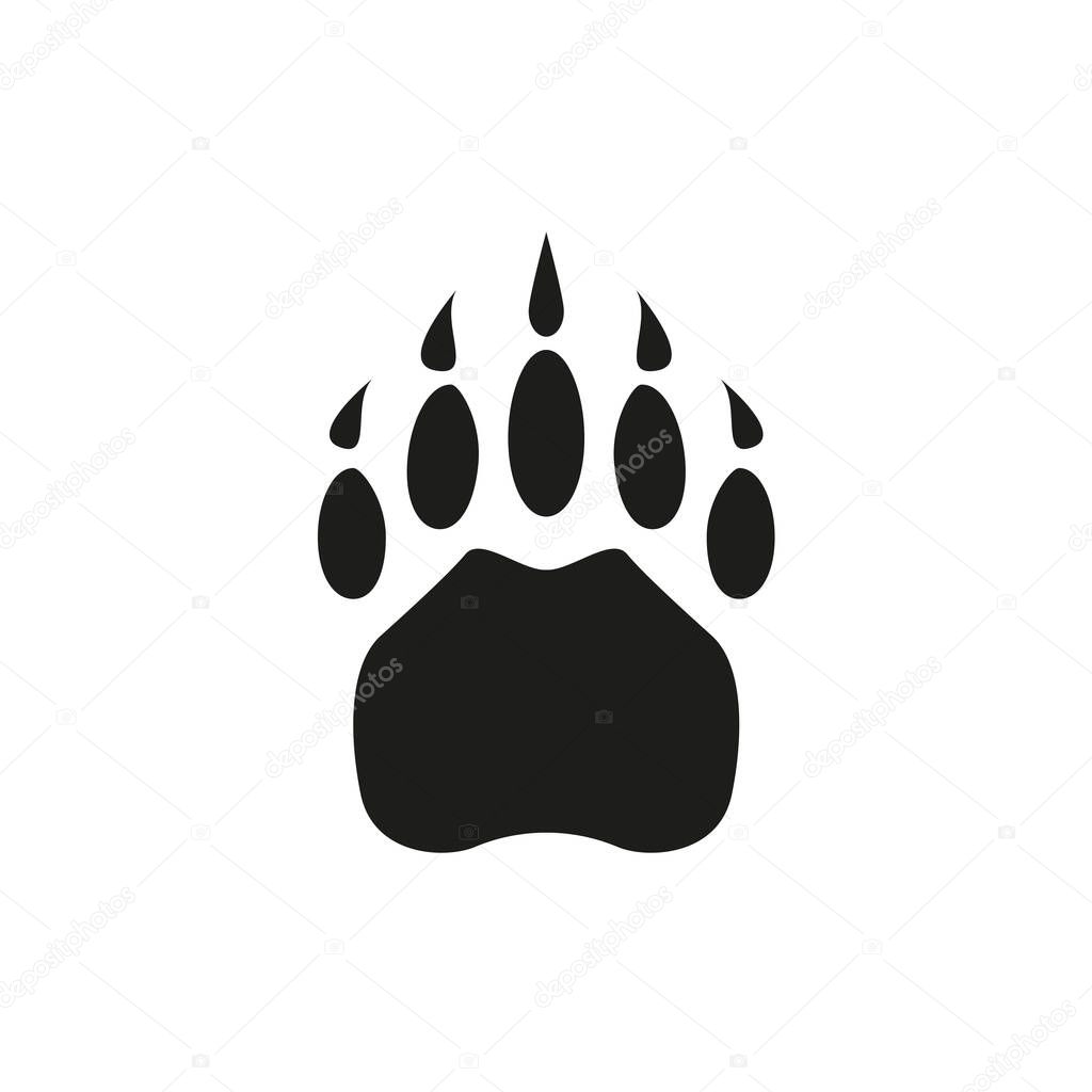 Paw wild animal foot vector cartoon black icon. Simple flat illustration.