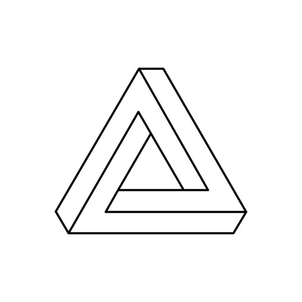 Triángulo Lineal Imposible Ilusión Óptica Icono Ilustración Vectorial — Archivo Imágenes Vectoriales