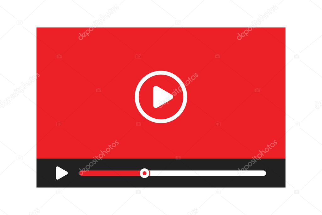 Video player social networks, great design for any purposes. Web site vector illustration