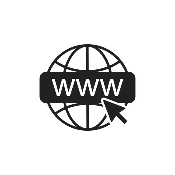 Ikona Internetu Plochém Stylu Bílém Pozadí Plochá Vektorová Grafika — Stockový vektor