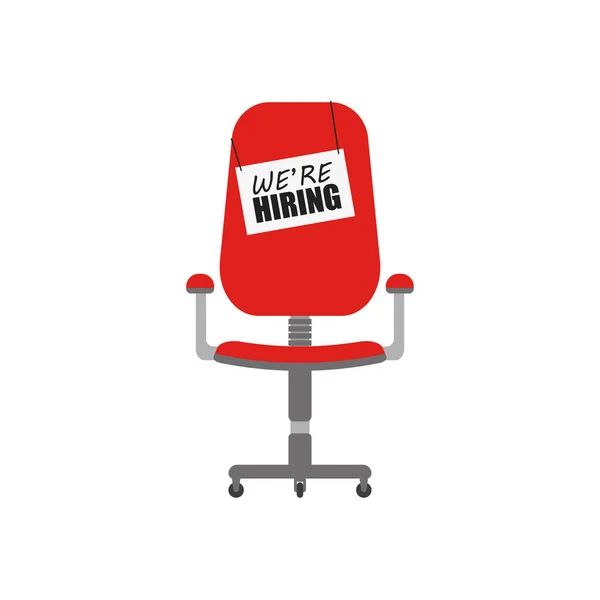 Kiralık Sandalye Boş Ofis Düz Vektör Çizimi Konsepti — Stok Vektör