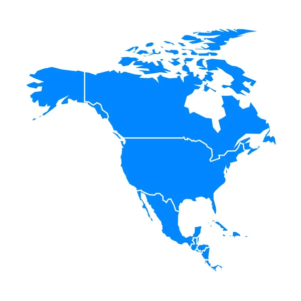 Noord Amerika Blauw Witte Achtergrond Vectorkunst Amerikaanse Achtergrond Vlakke Vector — Stockvector