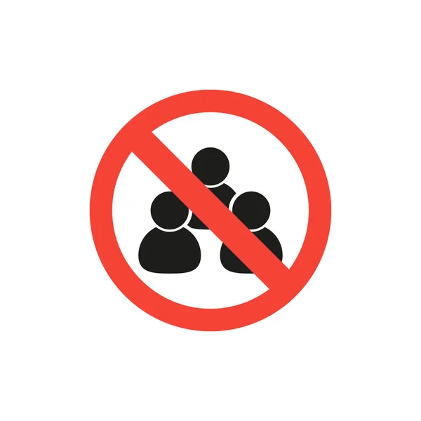 Prohibir Grupo Personas Detener Ilustración Vectorial Signo Vector Aislado — Archivo Imágenes Vectoriales