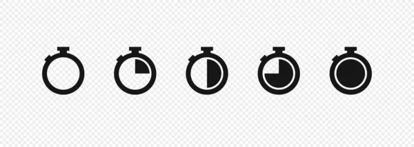 Timer Geïsoleerde Iconen Transparante Achtergrond Set Voor Conceptontwerp Vector — Stockvector