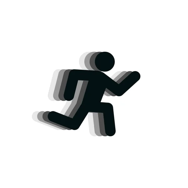 Hombre Corriendo Icono Negro Sobre Fondo Blanco Vector — Archivo Imágenes Vectoriales