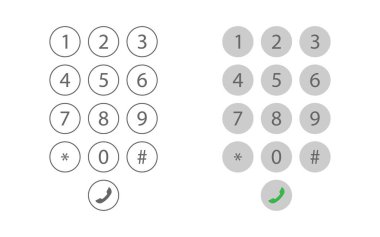 Telefon tuş takımı kullanıcı tuşu, sembol, düz şekilde imzalayın. Vektör