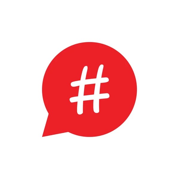 Hashtag Symbol Blase Flacher Stil Social Media Vektor — Stockvektor