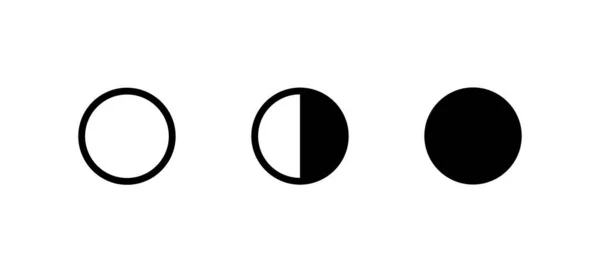 Fases Luna Negra Icono Conjunto Sobre Fondo Blanco Vector — Archivo Imágenes Vectoriales