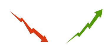 Düz stil ile yukarı ve aşağı ok, izole ikon. Vektör illüstrasyonu