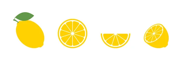 Lemon Beyaz Arkaplana Düz Simge Koydu Zole Vektör — Stok Vektör