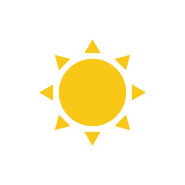 Güneş sembolü mutlu turuncu izole ikon. Web vektör illüstrasyonu