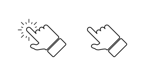 Hand Click Pointer Geïsoleerd Pictogram Platte Stijl Vectorillustratie — Stockvector