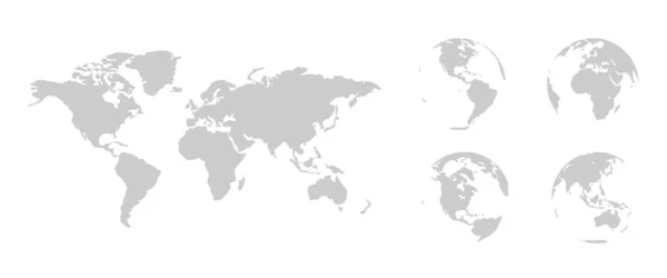 Mundo Mapa Globo Situado Plano Geografía Vector Aislado — Archivo Imágenes Vectoriales