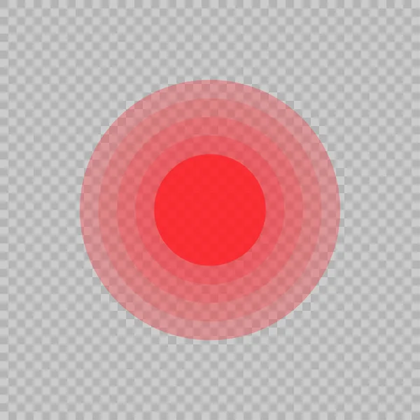 Cercle Rouge Douloureux Dans Style Plat Illustration Vectorielle Abstraite Pour — Image vectorielle
