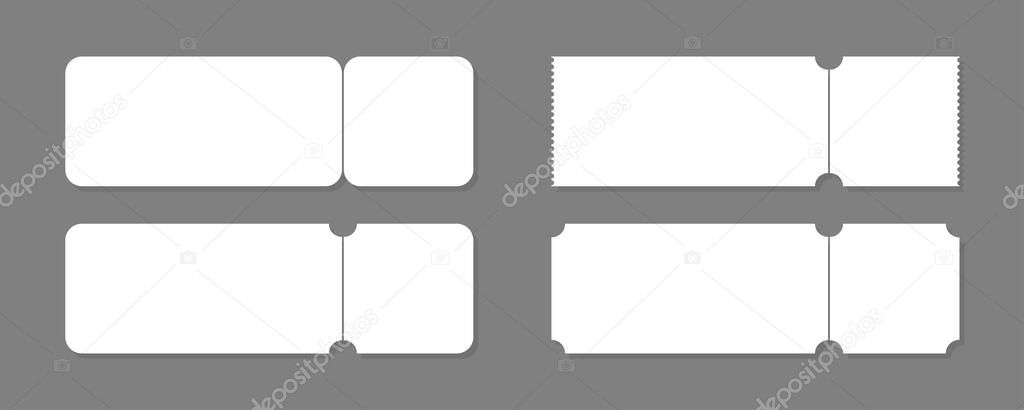 Paper blank ticket mockup design empty space. Vector illustration