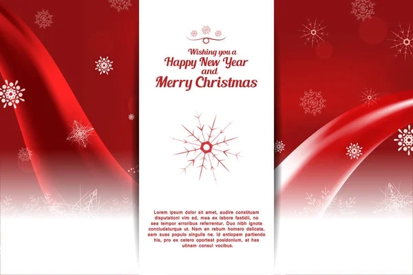 Вектор желает вам счастливого Нового года и счастливого Рождества абстрактный темно-красный плакат с волнами и снежинками . — стоковый вектор