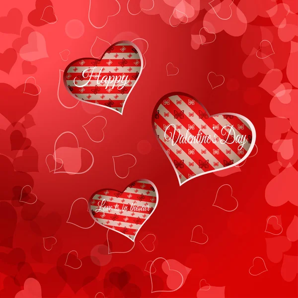 Vektor happy valentine 's day gradient background mit ausschnitt rotes herz. — Stockvektor