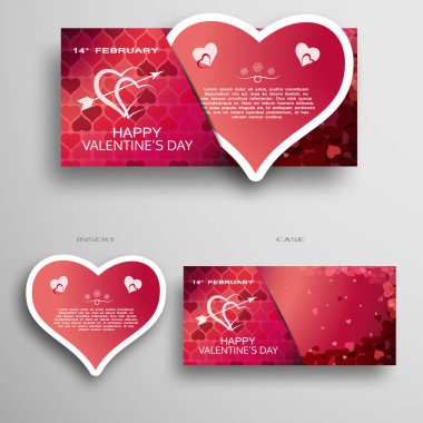 Sevgililer Günü için kağıt kalp vektörü. Gri arkaplandaki kalplerden koyu kırmızı ve pembe desenler ekleyin..