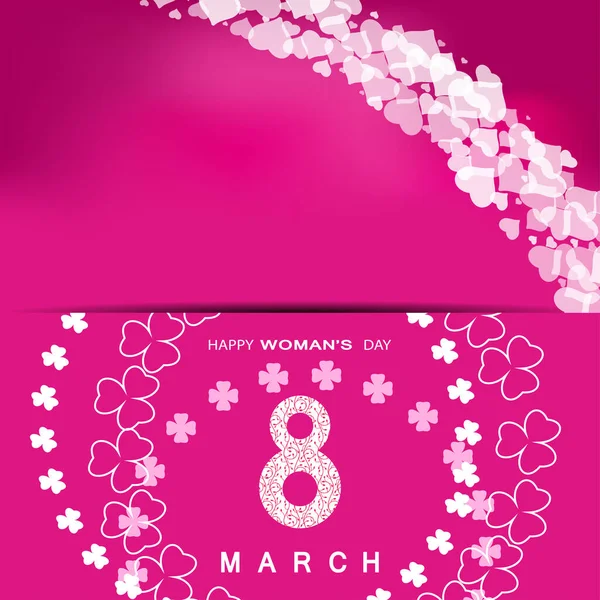 Вектор День Счастливой Женщины Конверт Розовом Градиентном Фоне Белым Цветочным — стоковый вектор