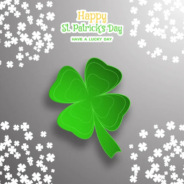 Happy Patrick Day Affiche Vectorielle Sur Dégradé Fond Gris Foncé — Image vectorielle