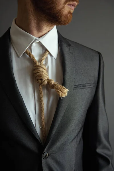 Έννοια Εικόνα Της Επιχείρησης Στο Πρόβλημα Άνδρας Κοστούμι Θηλιά Lynch — Φωτογραφία Αρχείου