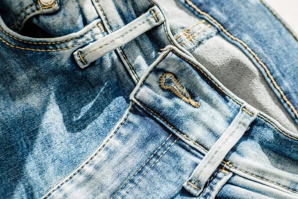 Closeup jeans fundo textura. Vista superior — Fotografia de Stock