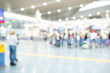 Arka plan. Aeroport iç bulanık görüntü. High-tech Binası odak fotoğraf dışında