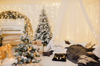 Yılbaşı arkaplanı, yeni yıl ağaçları, tatil geçmişi