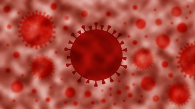 Coronavirus salgını solunum sistemini etkiliyor. Covid19 tipi bir grip virüsü. Tehlikeli bir grip. Hastalık hücreleri Dijital Çizim İllüstrasyonuyla Salgın Tıbbi Risk Konsepti.