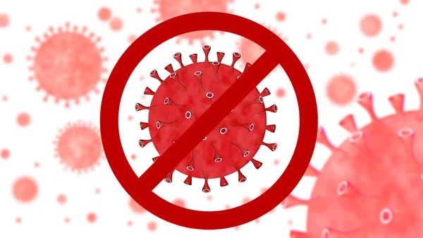 Stop Griep Coronavirus Een Ziekteverwekker Die Luchtwegen Aanvalt Wees Voorzichtig — Stockfoto