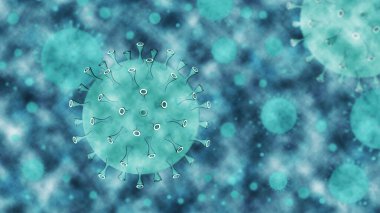 Roman Coronavirus 2019-nCov konsepti Asya gribi salgını ve koronavirüs gribi salgını için tedavi edilebilir. Mikroskop virüsü Covid19 yakın plan. Resim oluşturuluyor