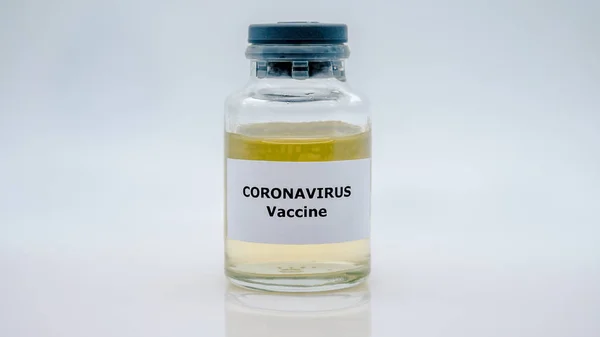 Proba Pentru Vaccinarea Covid Izolată Fundal Alb Medicamente Preventive Pentru — Fotografie, imagine de stoc