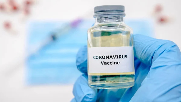 Cercetător Vaccin Pentru Covid Laboratorul Chimic Științific Medicină Protecție Zmeură — Fotografie, imagine de stoc