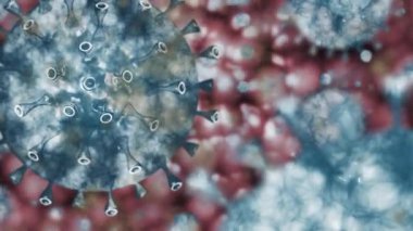 Coronavirus tehlikesi ve halk sağlığı risk hastalığı. Covid-19 Coronavirus gribi, tehlikeli hücreleri olan salgın bir tıbbi konsept kadar tehlikeli bir virüs vakası. Hazırlama 2D-Dan