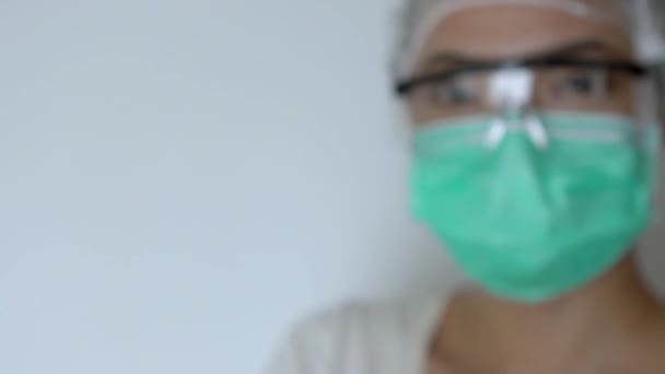 Mouvement Lent Femme Scientifique Asiatique Avec Coronavirus Covid Tube Prélèvement — Video
