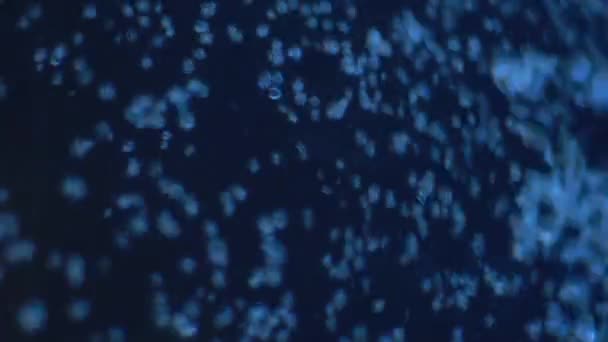 Mouvement lent des bulles remontant à la surface dans l'eau. Une ruée de bulles d'air surgissant en mer. Tir sous-marin sombre. Bon pour les beaux fonds abstraits. - Dan 