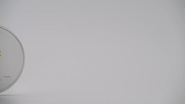 Физический Металл Серебро Эфириума Валюты Белом Фоне Новые Всемирные Виртуальные — стоковое видео